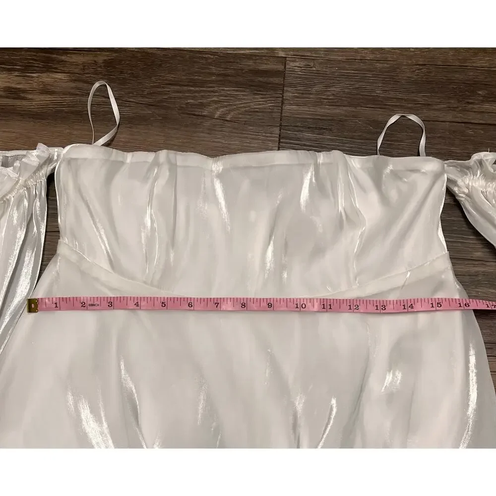 Alamour The Label Celine Mini Dress Off Shoulder White XL Ethereal Fairycore - Picture 10 of 13